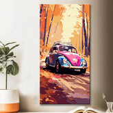 VW Beetle forest Road Painting by Numbers
